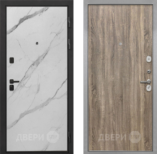 Входная металлическая Дверь Интекрон (INTECRON) Профит Black Мрамор Арктик Гладкая Дуб турин в Электроуглях