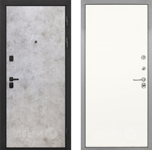 Входная металлическая Дверь Интекрон (INTECRON) Профит Black Мрамор Светлый Гладкая Слоновая кость в Электроуглях