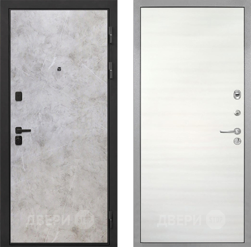 Входная металлическая Дверь Интекрон (INTECRON) Профит Black Мрамор Светлый Гладкая Дуб сильвер поперечный в Электроуглях