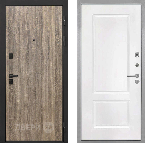 Входная металлическая Дверь Интекрон (INTECRON) Профит Black Дуб Турин КВ-2 Белый матовый в Электроуглях