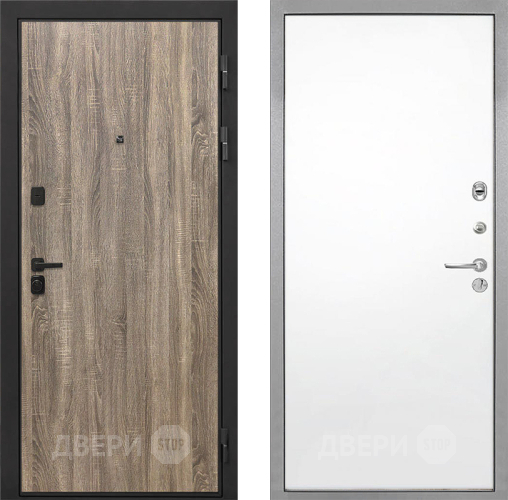 Входная металлическая Дверь Интекрон (INTECRON) Профит Black Дуб Турин Гладкая Силк Сноу в Электроуглях