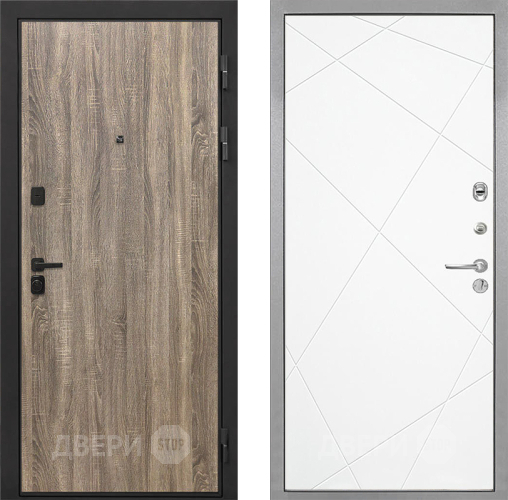 Входная металлическая Дверь Интекрон (INTECRON) Профит Black Дуб Турин Лучи-М Софт милк в Электроуглях