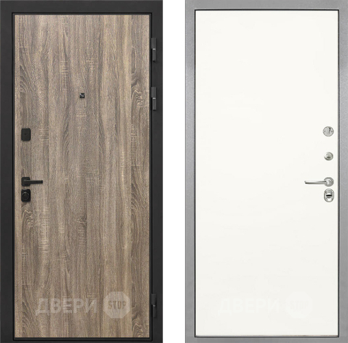 Входная металлическая Дверь Интекрон (INTECRON) Профит Black Дуб Турин Гладкая Слоновая кость в Электроуглях