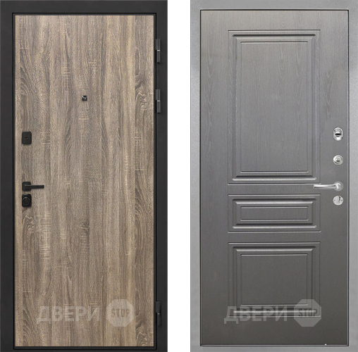 Входная металлическая Дверь Интекрон (INTECRON) Профит Black Дуб Турин ФЛ-243 Графит вуд дуб в Электроуглях