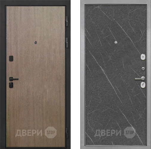 Входная металлическая Дверь Интекрон (INTECRON) Профит Black Венге Коричневый Гладкая Гранит лава оникс в Электроуглях