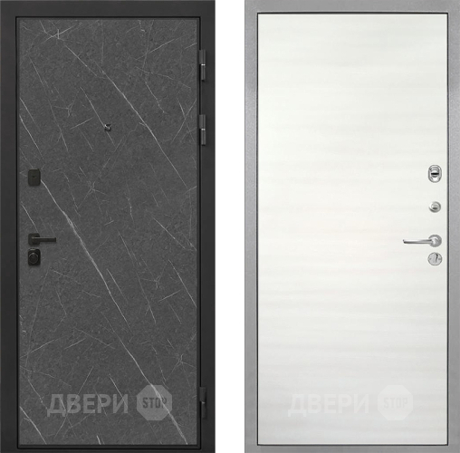 Входная металлическая Дверь Интекрон (INTECRON) Профит Black Гранит Лава Оникс Гладкая Дуб сильвер поперечный в Электроуглях