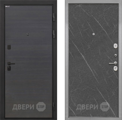 Входная металлическая Дверь Интекрон (INTECRON) Профит Black Эковенге Гладкая Гранит лава оникс в Электроуглях