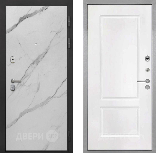 Входная металлическая Дверь Интекрон (INTECRON) Гектор Мрамор Арктик КВ-2 Белый матовый в Электроуглях