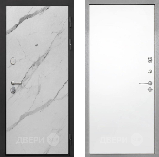 Входная металлическая Дверь Интекрон (INTECRON) Гектор Мрамор Арктик Гладкая Силк Сноу в Электроуглях