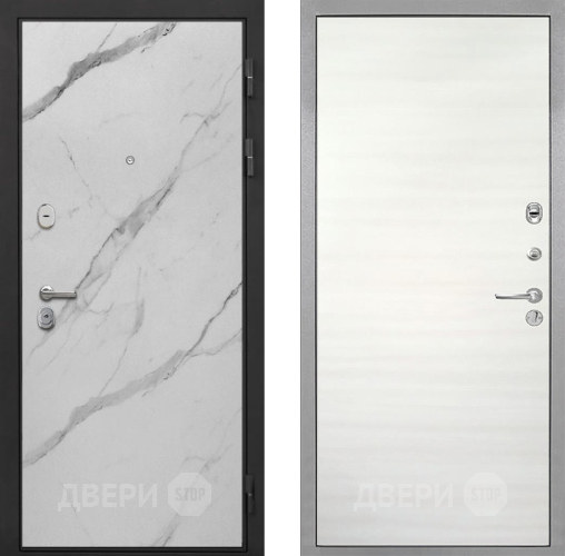 Входная металлическая Дверь Интекрон (INTECRON) Гектор Мрамор Арктик Гладкая Дуб сильвер поперечный в Электроуглях