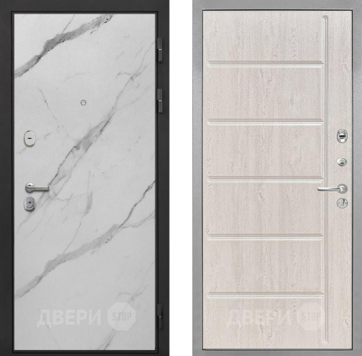 Входная металлическая Дверь Интекрон (INTECRON) Гектор Мрамор Арктик ФЛ-102 Сосна белая в Электроуглях