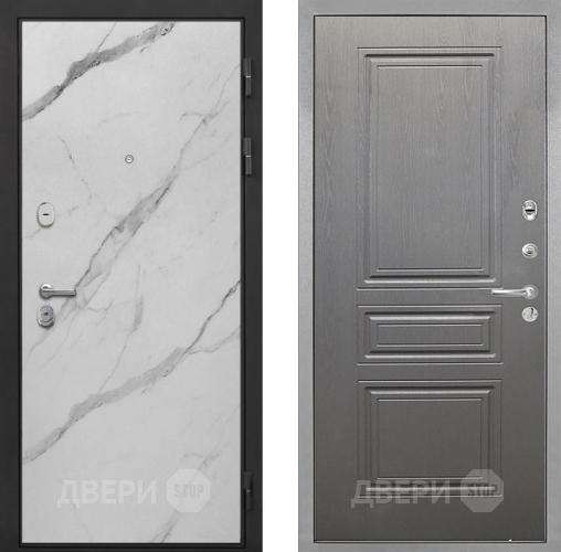 Входная металлическая Дверь Интекрон (INTECRON) Гектор Мрамор Арктик ФЛ-243 Графит вуд дуб в Электроуглях