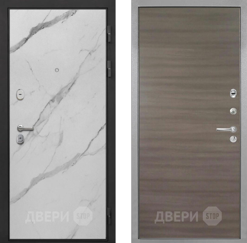 Входная металлическая Дверь Интекрон (INTECRON) Гектор Мрамор Арктик Гладкая Дуб тоскано поперечный в Электроуглях
