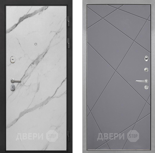 Входная металлическая Дверь Интекрон (INTECRON) Гектор Мрамор Арктик Лучи-М Графит софт в Электроуглях