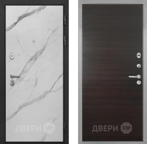 Входная металлическая Дверь Интекрон (INTECRON) Гектор Мрамор Арктик Гладкая Эковенге поперечный в Электроуглях