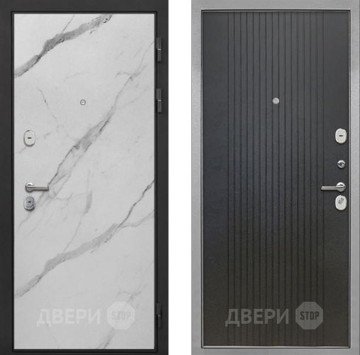Входная металлическая Дверь Интекрон (INTECRON) Гектор Мрамор Арктик ФЛ-295 Лофт черный в Электроуглях