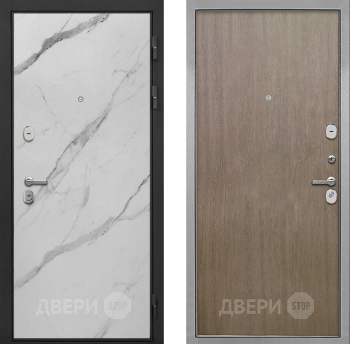 Входная металлическая Дверь Интекрон (INTECRON) Гектор Мрамор Арктик Гладкая шпон Венге коричневый в Электроуглях