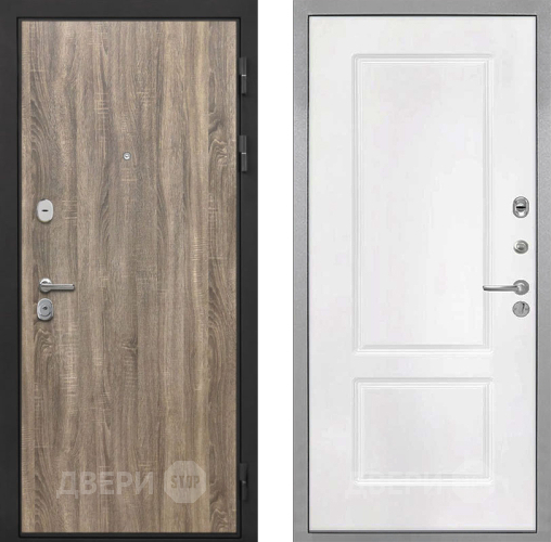 Входная металлическая Дверь Интекрон (INTECRON) Гектор Дуб Турин КВ-2 Белый матовый в Электроуглях