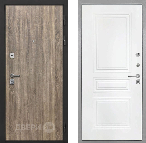 Входная металлическая Дверь Интекрон (INTECRON) Гектор Дуб Турин ФЛ-243 Белый матовый в Электроуглях