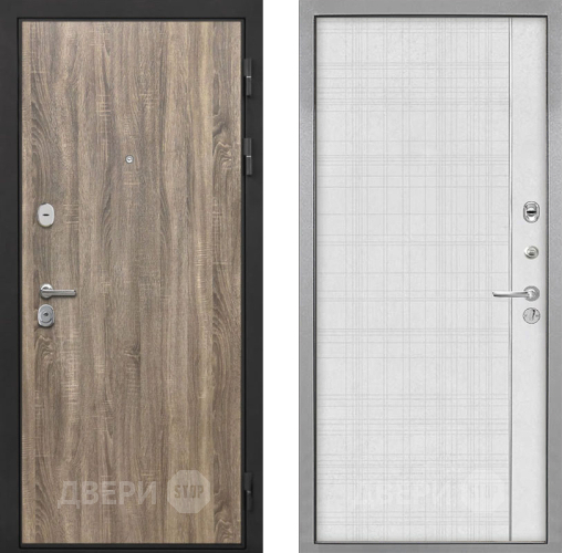 Входная металлическая Дверь Интекрон (INTECRON) Гектор Дуб Турин В-07 с молдингом Лофт белый в Электроуглях