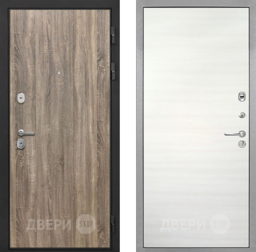 Входная металлическая Дверь Интекрон (INTECRON) Гектор Дуб Турин Гладкая Дуб сильвер поперечный в Электроуглях