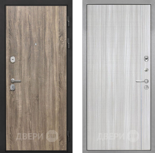 Входная металлическая Дверь Интекрон (INTECRON) Гектор Дуб Турин В-07 с молдингом Сандал белый в Электроуглях