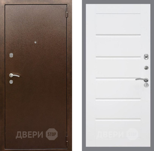 Входная металлическая Дверь Рекс (REX) 1А Медный Антик Сити Белый ясень в Электроуглях