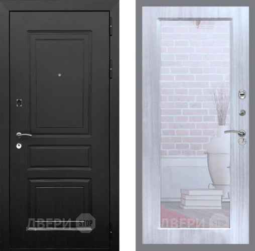 Входная металлическая Дверь Рекс (REX) 6 Венге Зеркало Пастораль Сандал белый в Электроуглях