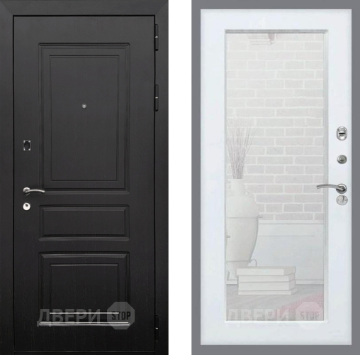 Входная металлическая Дверь Рекс (REX) 6 Венге Зеркало Пастораль Силк Сноу в Электроуглях