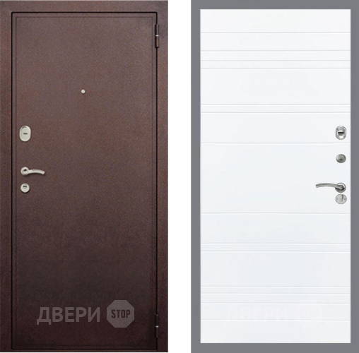 Входная металлическая Дверь Рекс (REX) 2 Медный Антик Line Силк Сноу в Электроуглях