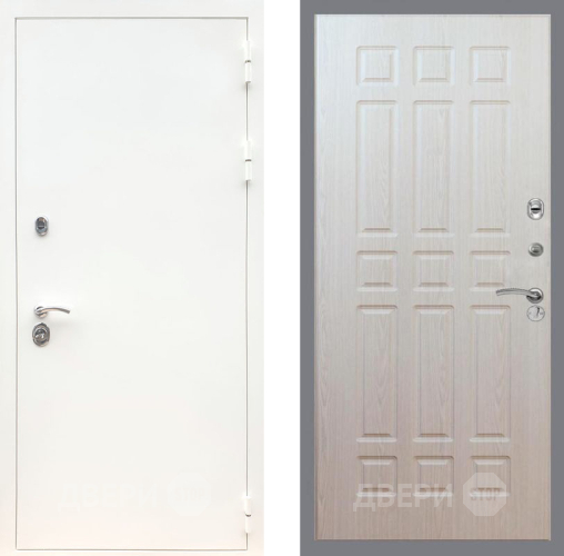 Входная металлическая Дверь Рекс (REX) 5 Белая Шагрень FL-33 Беленый дуб в Электроуглях