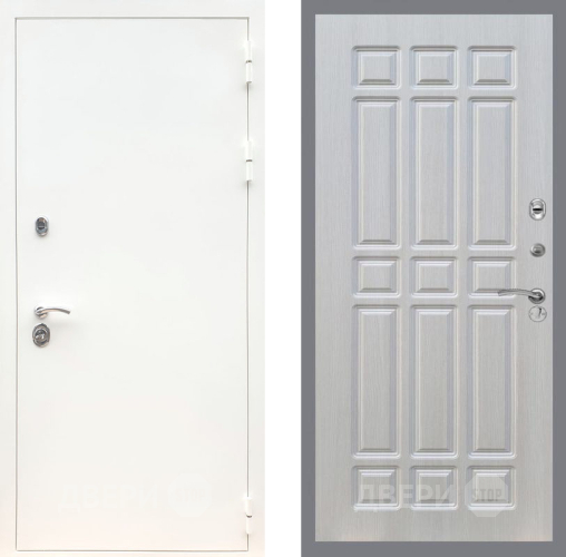 Входная металлическая Дверь Рекс (REX) 5 Белая Шагрень FL-33 Лиственница беж в Электроуглях