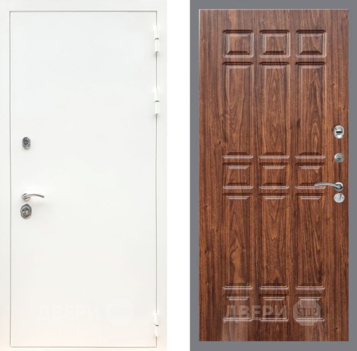 Дверь Рекс (REX) 5 Белая Шагрень FL-33 орех тисненый в Электроуглях