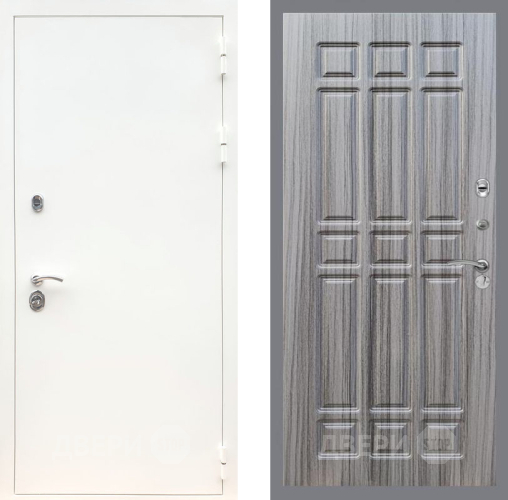 Дверь Рекс (REX) 5 Белая Шагрень FL-33 Сандал грей в Электроуглях
