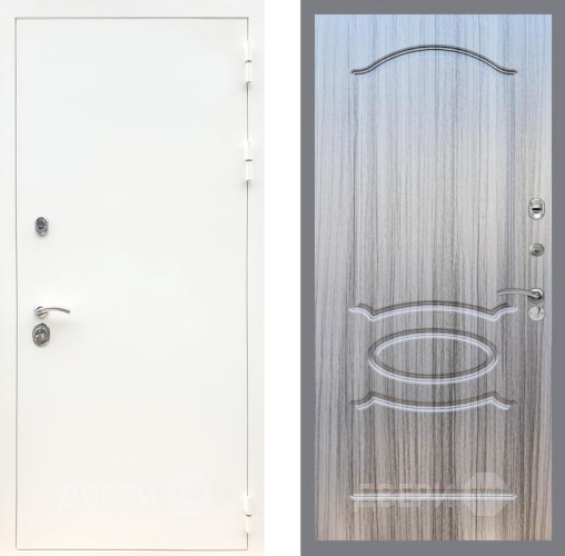 Дверь Рекс (REX) 5 Белая Шагрень FL-128 Сандал грей в Электроуглях