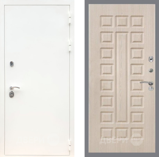 Входная металлическая Дверь Рекс (REX) 5 Белая Шагрень FL-183 Беленый дуб в Электроуглях