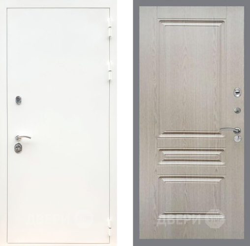 Входная металлическая Дверь Рекс (REX) 5 Белая Шагрень FL-243 Беленый дуб в Электроуглях