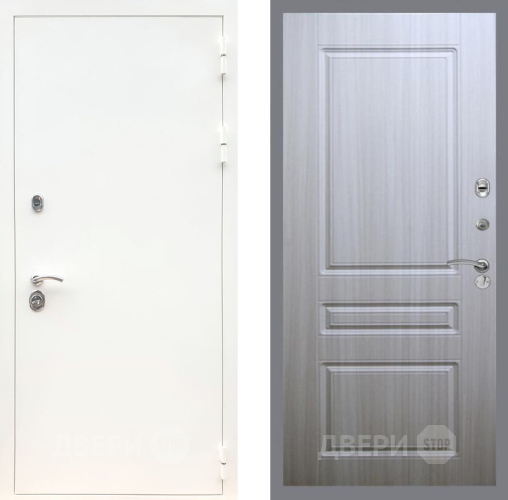Входная металлическая Дверь Рекс (REX) 5 Белая Шагрень FL-243 Сандал белый в Электроуглях