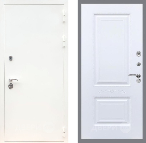 Входная металлическая Дверь Рекс (REX) 5 Белая Шагрень Смальта Силк Сноу в Электроуглях