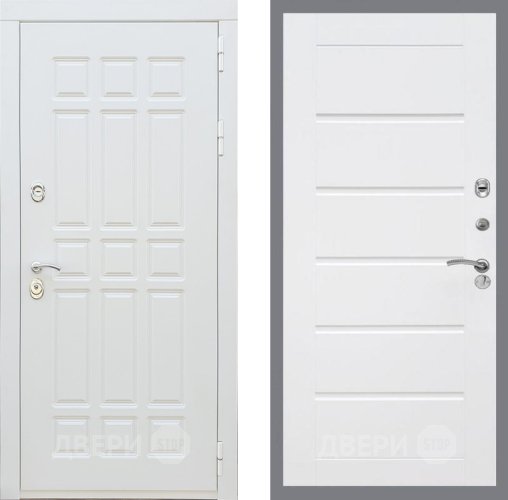 Входная металлическая Дверь Рекс (REX) 8 Силк Сноу Сити Белый ясень в Электроуглях