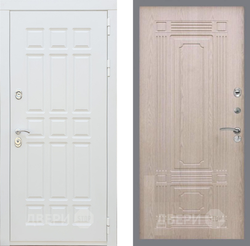 Входная металлическая Дверь Рекс (REX) 8 Силк Сноу FL-2 Беленый дуб в Электроуглях