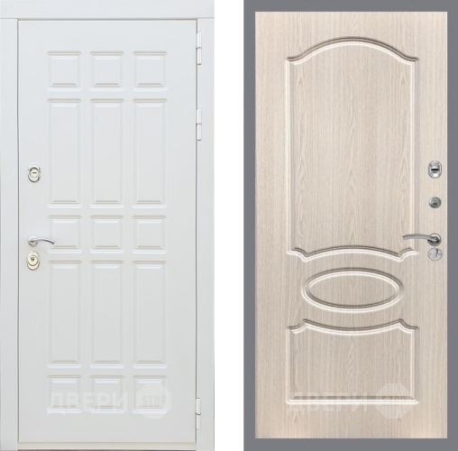 Входная металлическая Дверь Рекс (REX) 8 Силк Сноу FL-128 Беленый дуб в Электроуглях