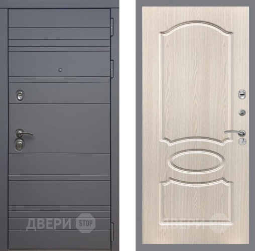 Входная металлическая Дверь Рекс (REX) 14 силк титан FL-128 Беленый дуб в Электроуглях