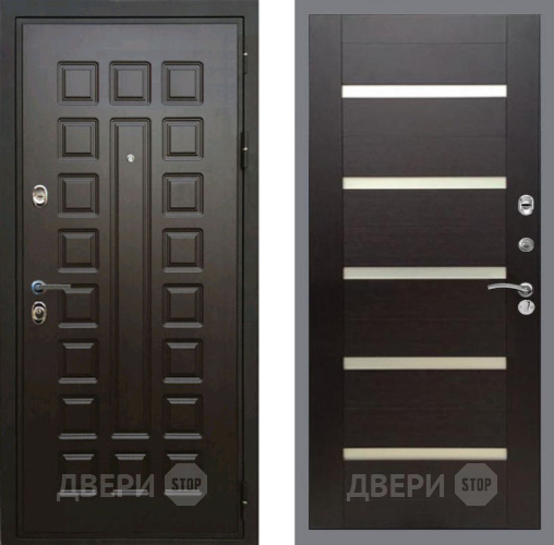 Входная металлическая Дверь Рекс (REX) Премиум 3к СБ-14 стекло белое венге поперечный в Электроуглях