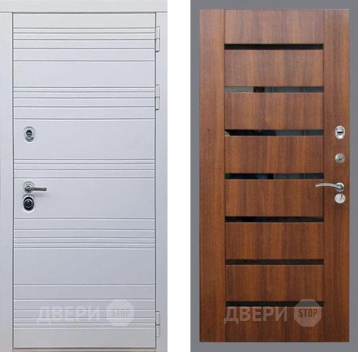 Входная металлическая Дверь Рекс (REX) 14 Силк Сноу СБ-14 стекло черное Орех бренди в Электроуглях