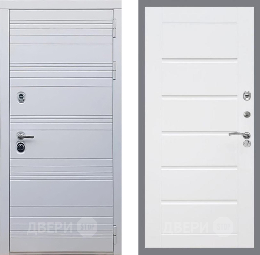 Входная металлическая Дверь Рекс (REX) 14 Силк Сноу Сити Белый ясень в Электроуглях