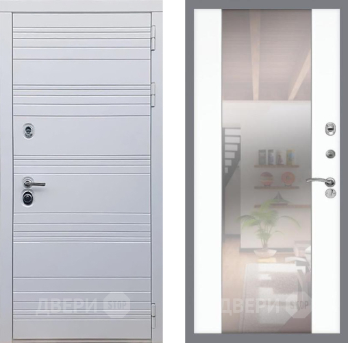 Входная металлическая Дверь Рекс (REX) 14 Силк Сноу СБ-16 Зеркало Силк Сноу в Электроуглях