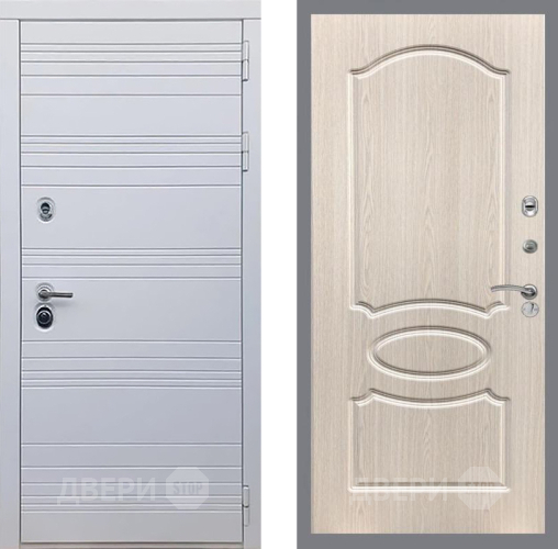 Входная металлическая Дверь Рекс (REX) 14 Силк Сноу FL-128 Беленый дуб в Электроуглях