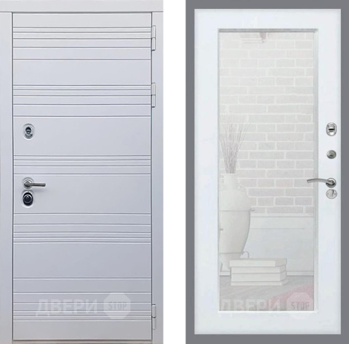 Входная металлическая Дверь Рекс (REX) 14 Силк Сноу Зеркало Пастораль Силк Сноу в Электроуглях