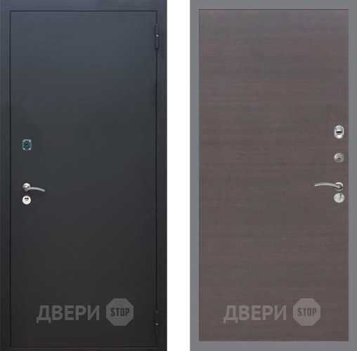 Входная металлическая Дверь Рекс (REX) 1A Черный Муар GL венге поперечный в Электроуглях